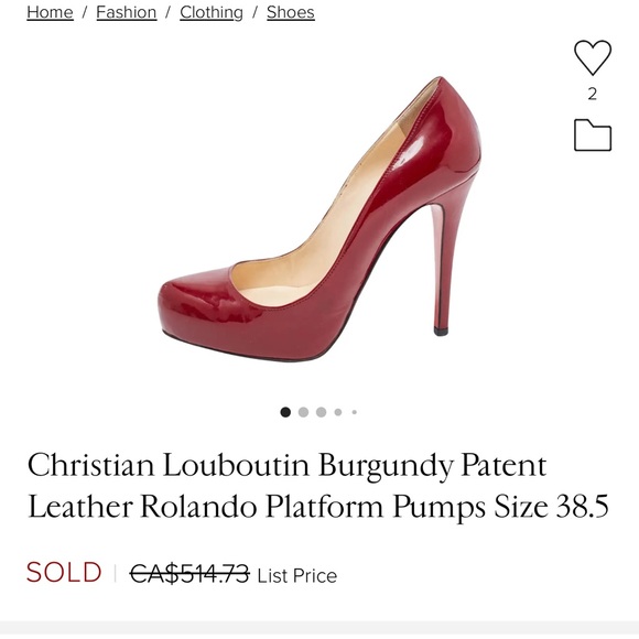 Christian Louboutin Burgundy Patent
Leather Rolando Platform Pumps Size 39.5 - Picture 4 of 4